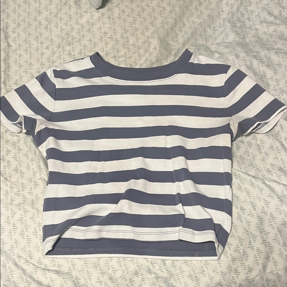 Hollister Blue and White Striped Shirt